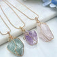 Natural Gemstone Necklace Chakra Stone Pendant Energy Healing Crystal with Chain